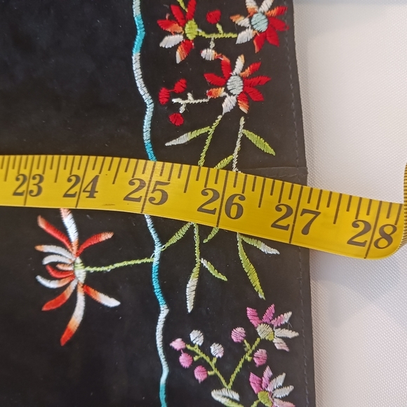Vintage Size Large Avanti Womens Suede Jacket Leather Black Floral Embroidered - Picture 16 of 16